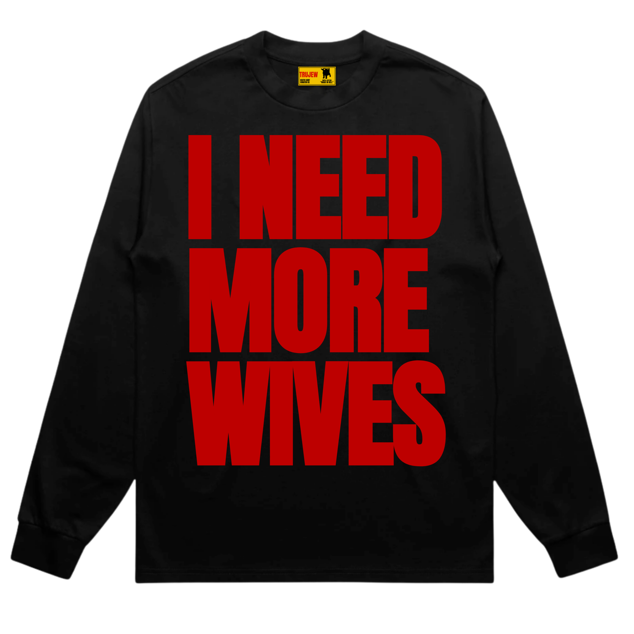 I Need More Wives Long Sleeve - Red - front